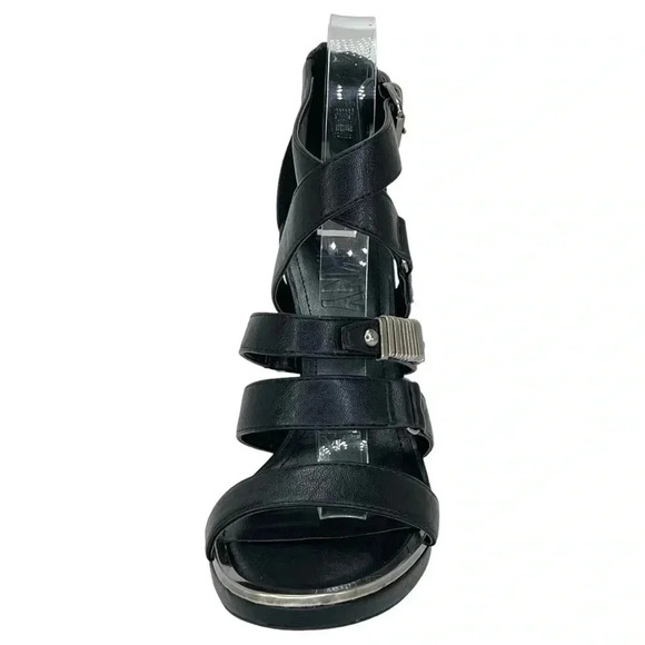 DKNY Deb Black Strappy Faux Leather Womens Heels Size 10M - Picture 6 of 16